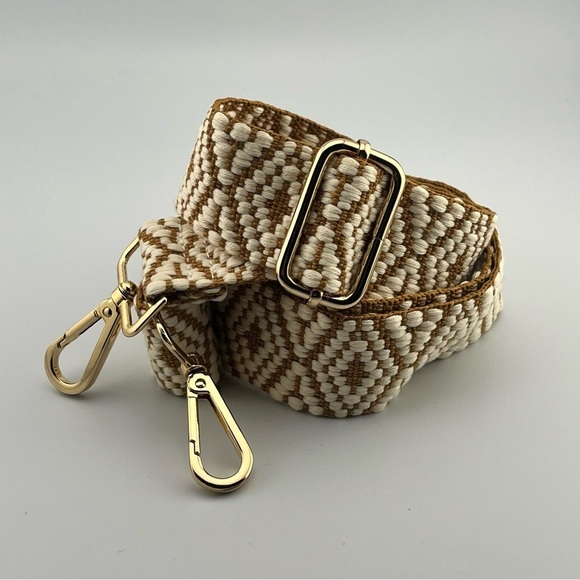 Handbags - Wide Shoulder Strap Adjustable Belt Crossbody Canvas Bag Handbag Cream Tan